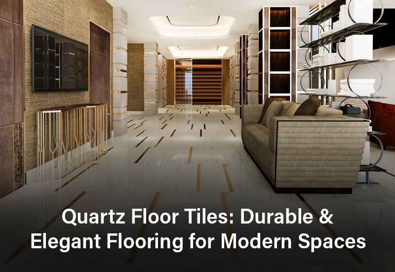 Durable quartz floor tiles with Geosil Art Colored Quartz for elegant modern interiors by Silcol